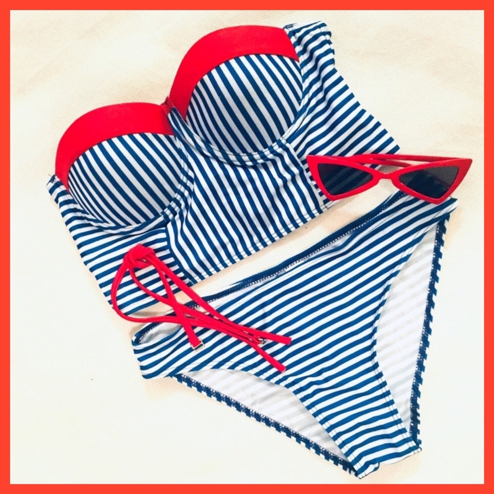 💙Red, White & Blue Bikini-New-Retro Vibe💙 - Picture 6 of 8